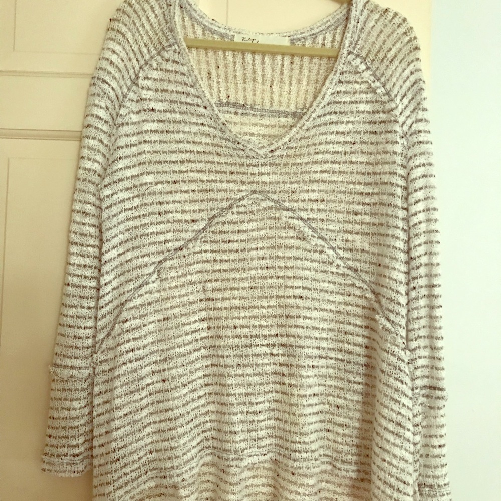 Vintage Havana white and grey stripe sweater